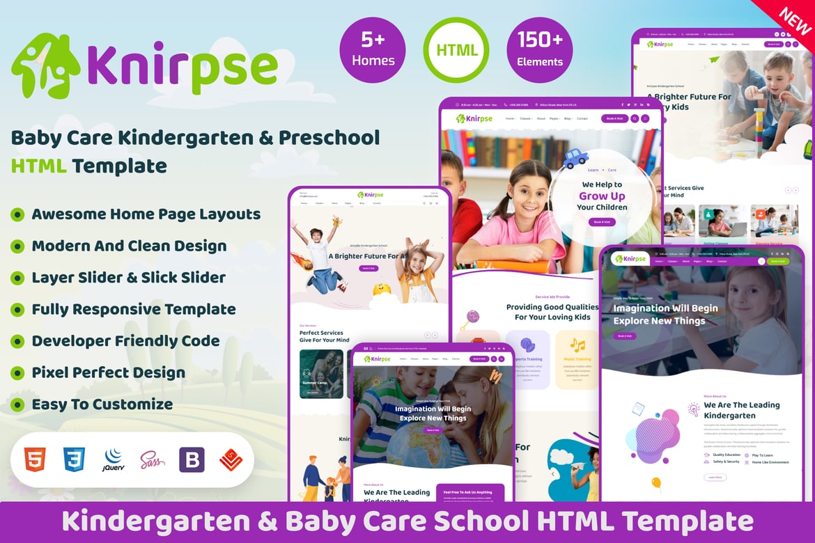 Knirpse - HTML-шаблон для детского сада и ухода за ребенком